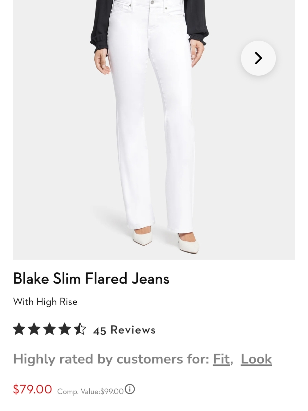 NYDJ $79 Blake Slim Flare White Jeans, 10, M, NWT, High Rise - Picture 12 of 12